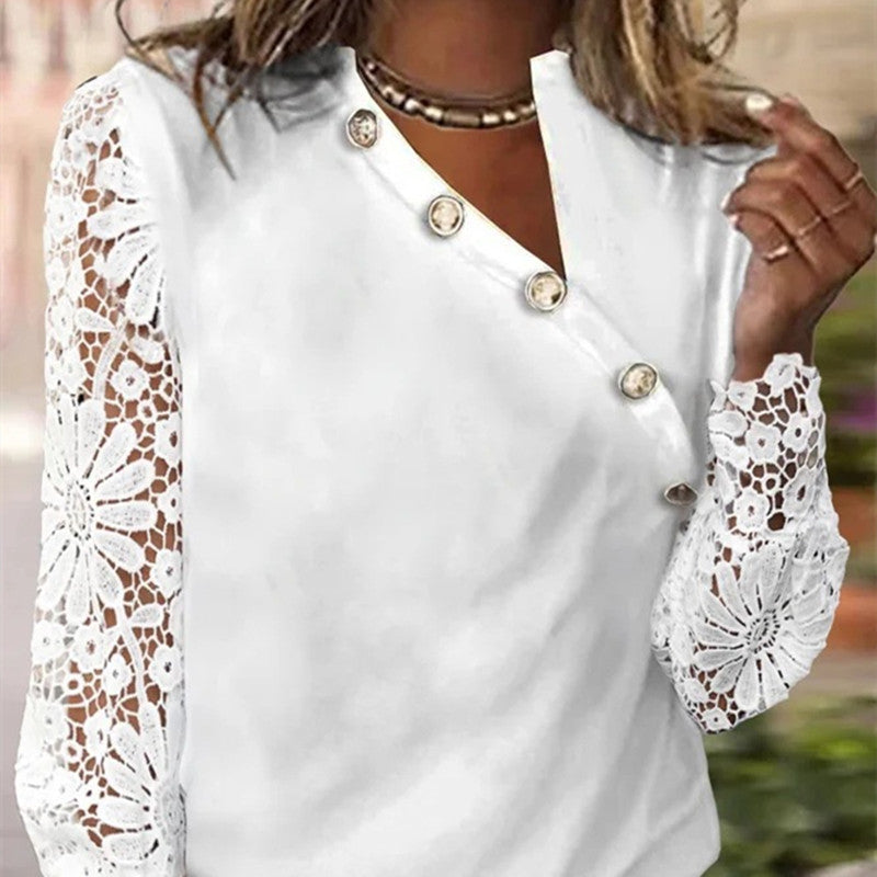 Womens Lace Sleeve Blouse