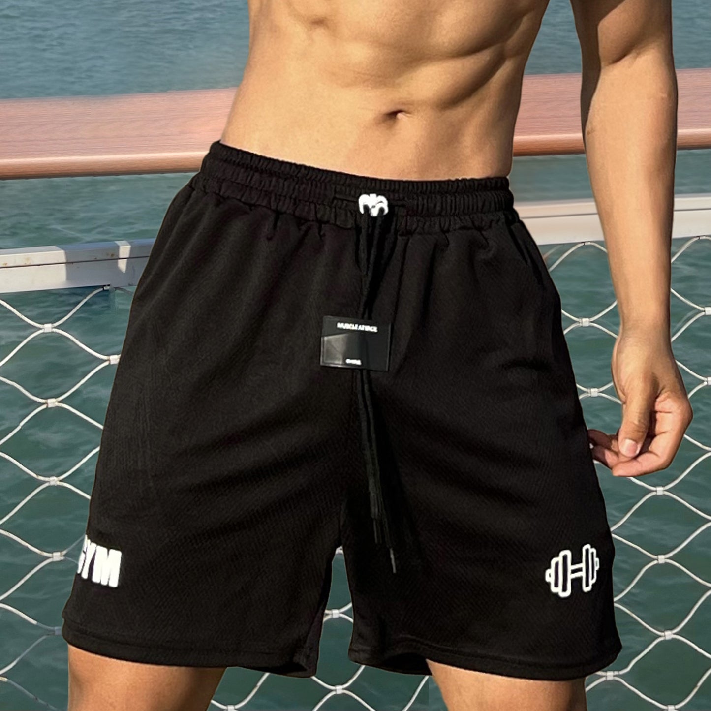 Summer Sports Casual Hole Cloth Men's Running Training Wear Shorts