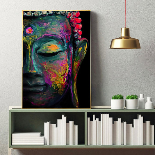 Abstract Buddha Statue Canvas Art Poster Decoration