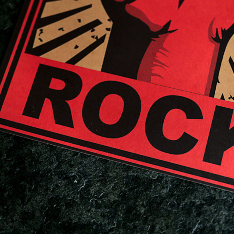 ROCK gesture classic retro kraft paper poster