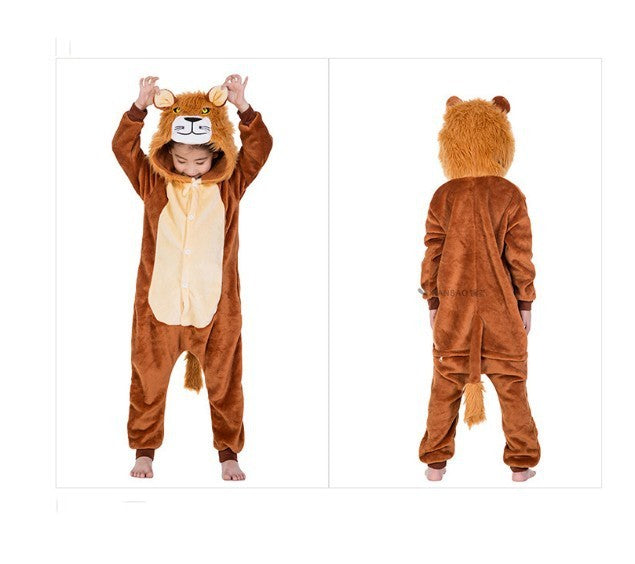 Cartoon Cartoon Lion King Green Triceratops One-piece Pajamas Men And Women Couple Homewear