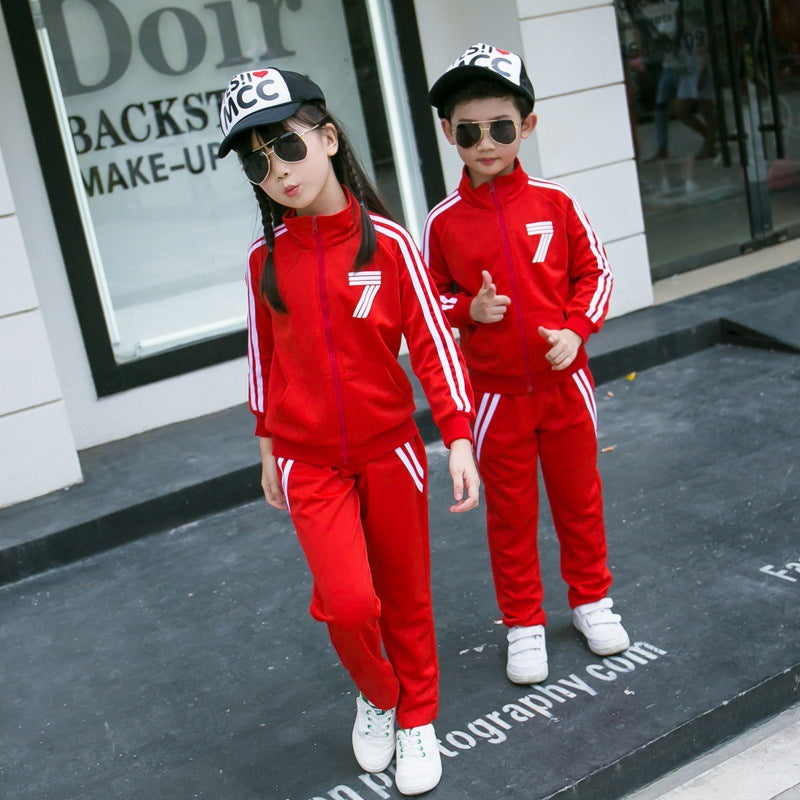 Parent-child Fashion Sports Suit Three Family Wear Team Activity Suit