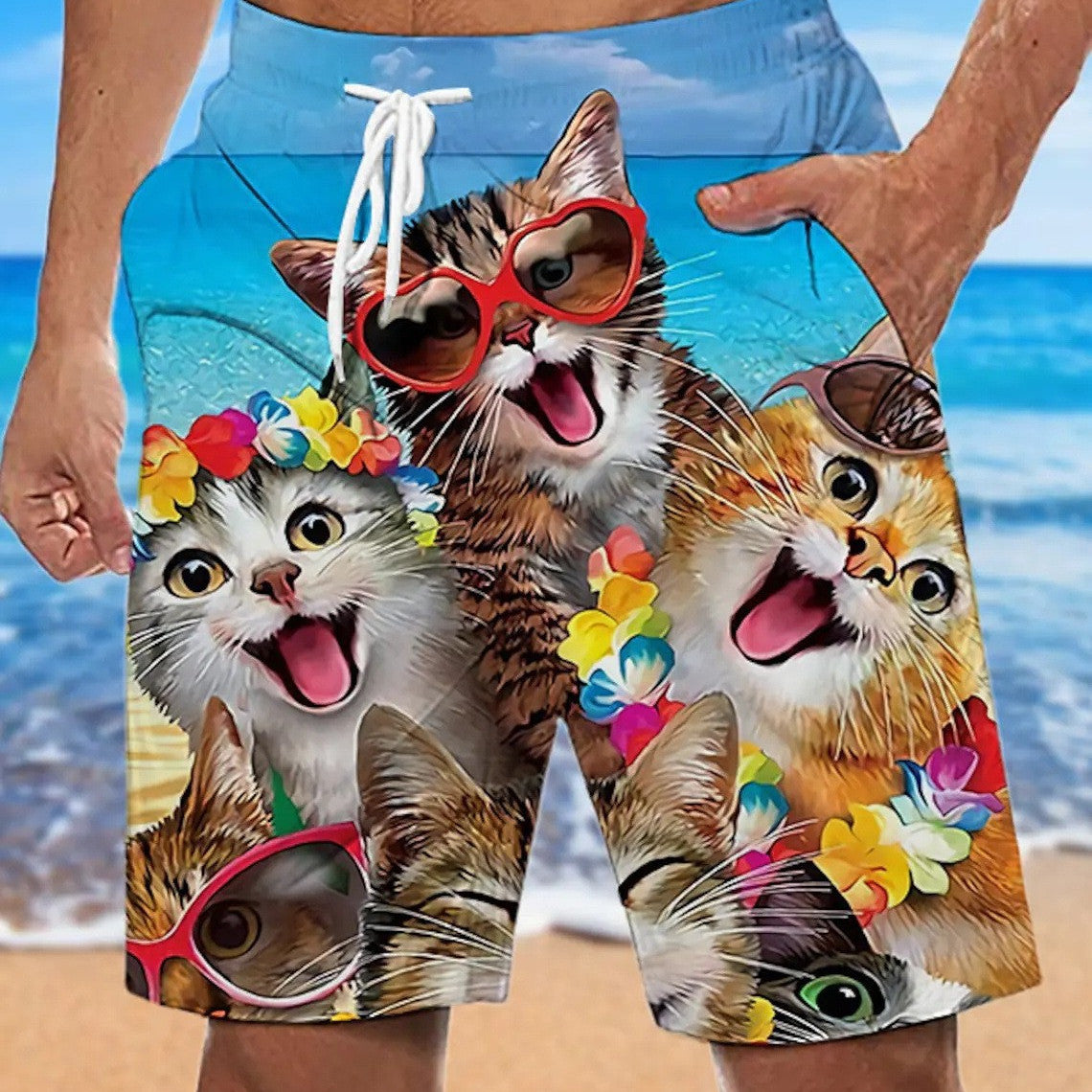 Men's Fashion Loose Printed Beach Shorts