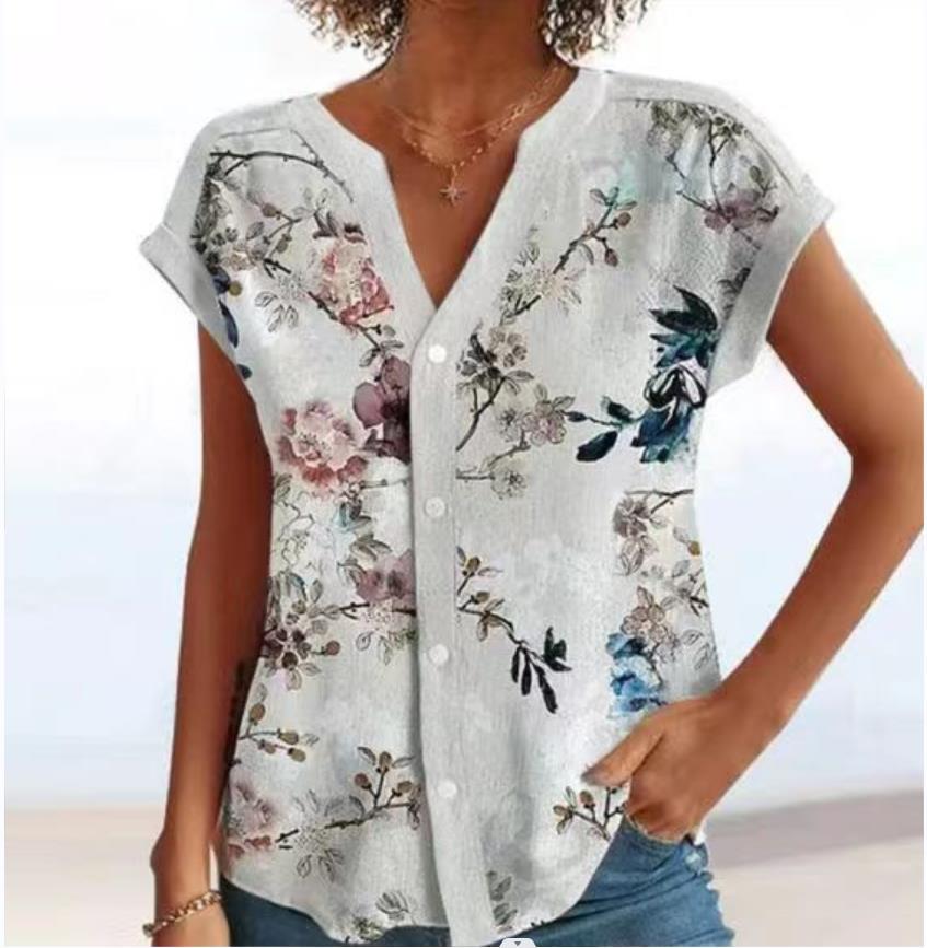 Casual Button Cardigan Women's T-shirt