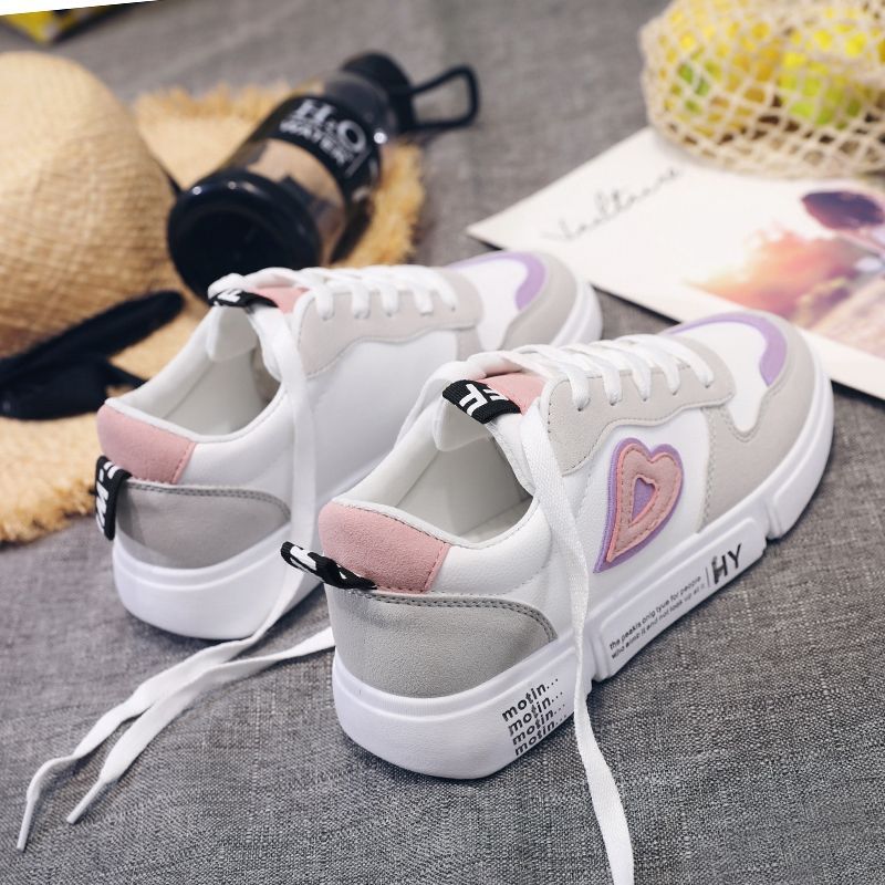 All-match white shoes for female students