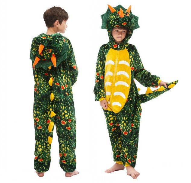 Cartoon Cartoon Lion King Green Triceratops One-piece Pajamas Men And Women Couple Homewear