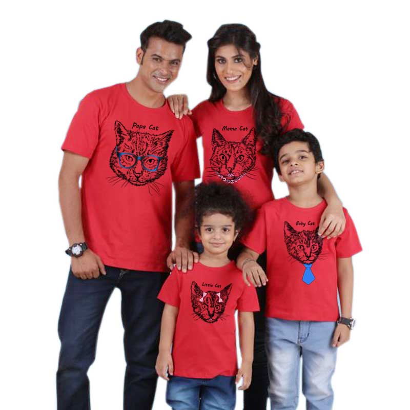 Family of four parent-child T-shirts