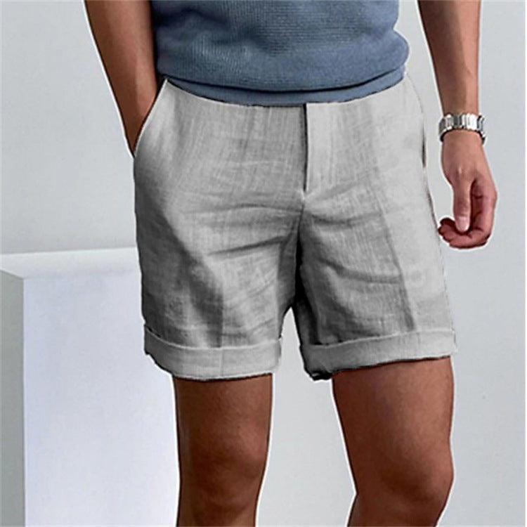 Men's Slant Pockets Pure Color Comfort Breathable Workout Shorts