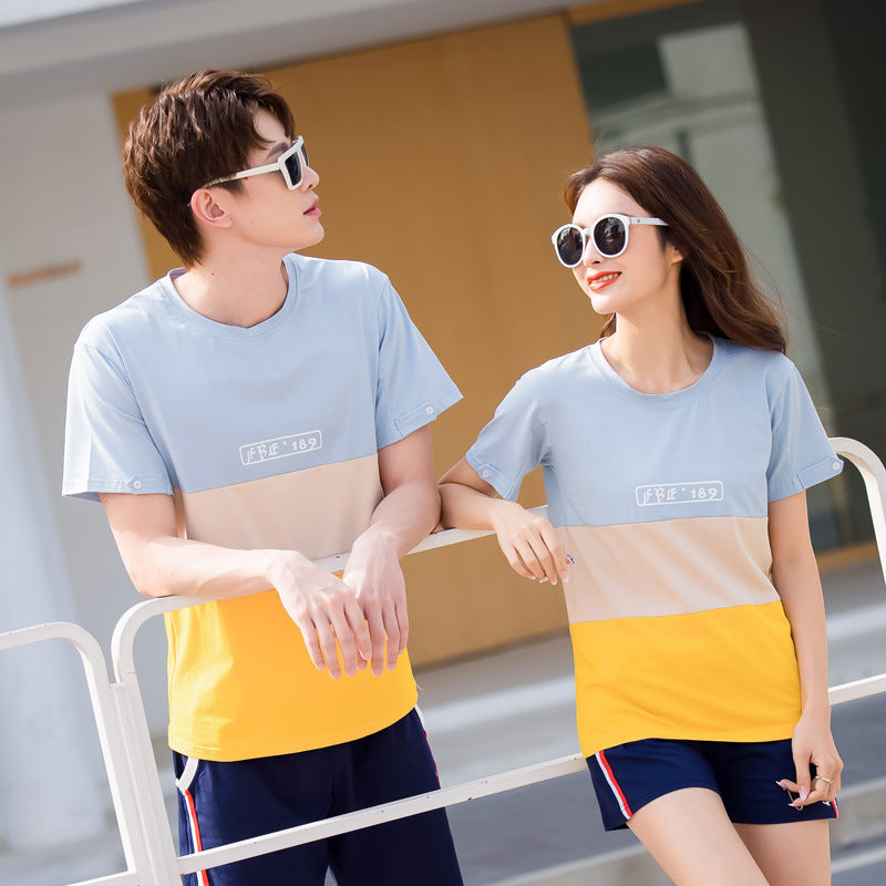 Fashion Striped Family Matching Outfits Summer Casual T Shirt Shorts Sets Couples Parentage Pajamas Holiday Outdoor Suits