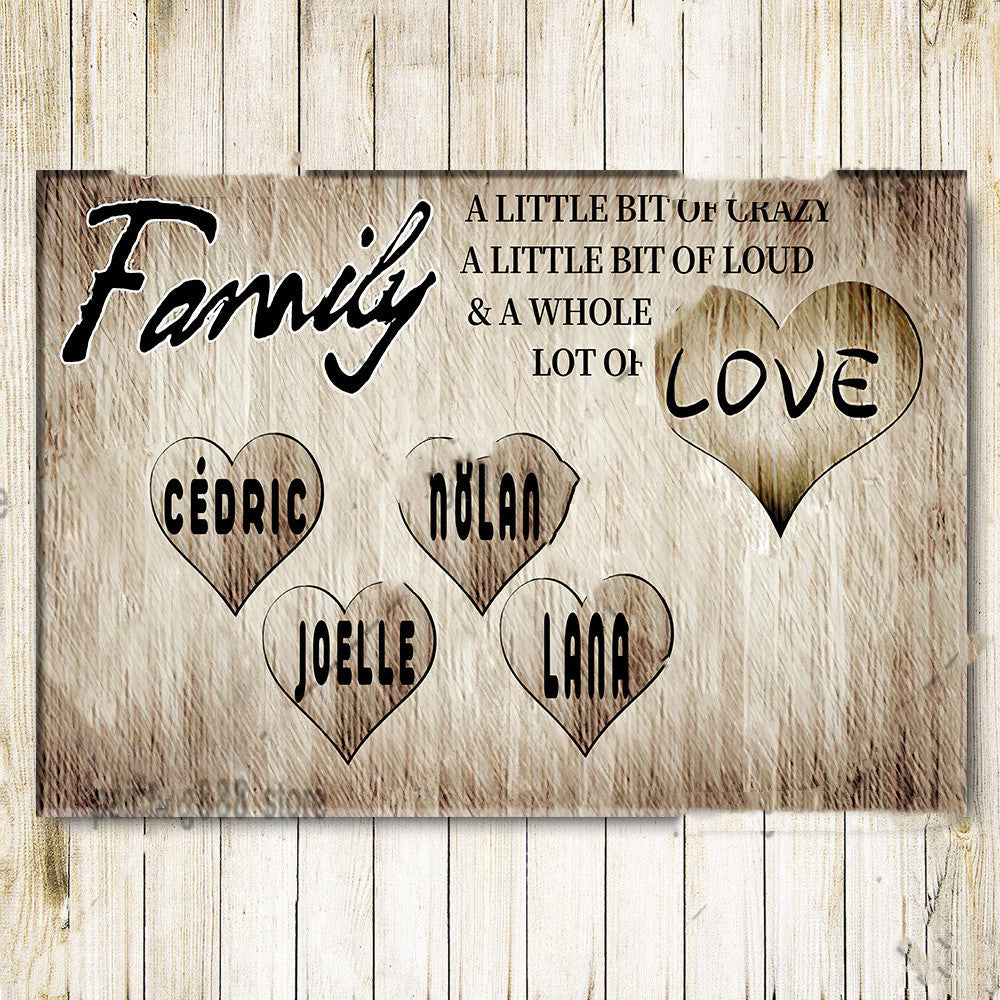 Personalized Surname Poster Home Decor Canvas Art