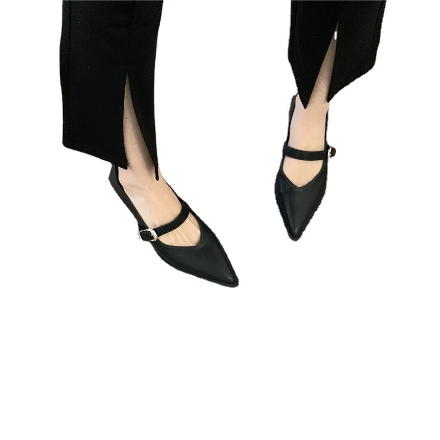 Chunky Heel Ankle-strap Buckle Mary Jane Shoes Female Low Heel Shoes