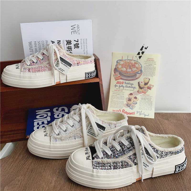 Summer Half-support Canvas Shoes Female