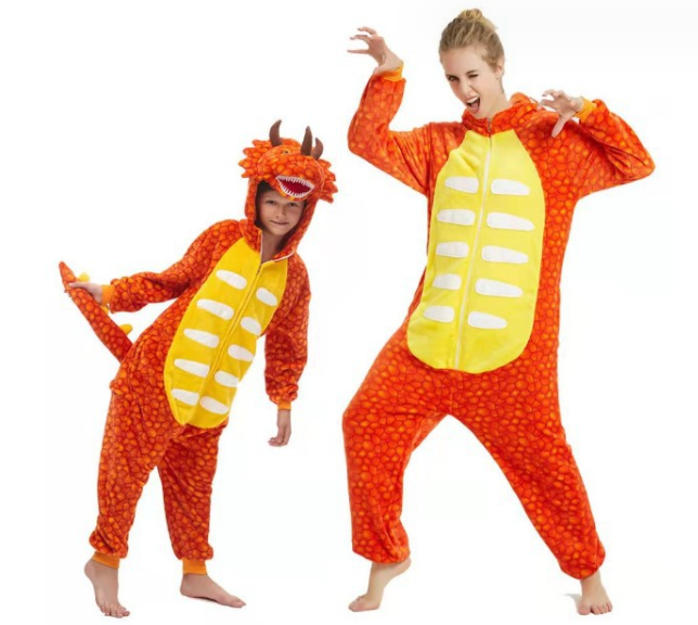 Cartoon Cartoon Lion King Green Triceratops One-piece Pajamas Men And Women Couple Homewear