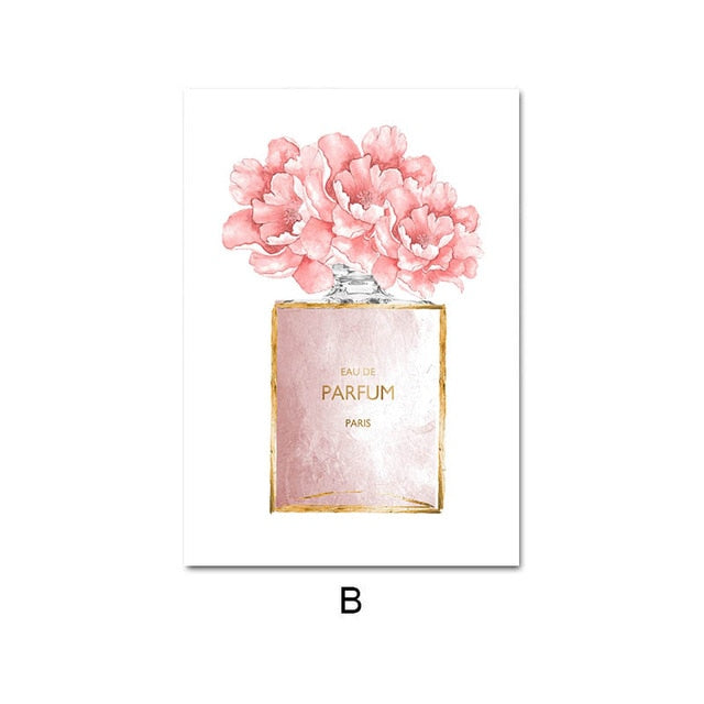 Peony Makeup Perfume Fashion Poster Canvas Painting