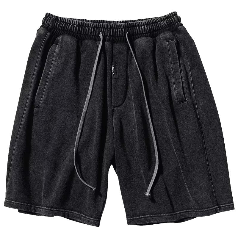 Summer Solid Color Loose Straight Sports Shorts