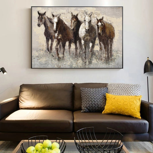 Abstract Horse Canvas Picture Wall Art Print Poster