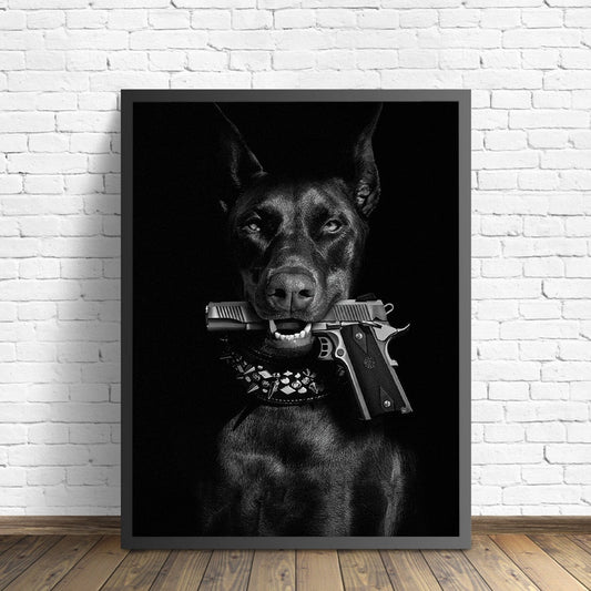 Doberman Pinscher Art-luxury Fashion Picture Poster Personal Room Decoration Frameless