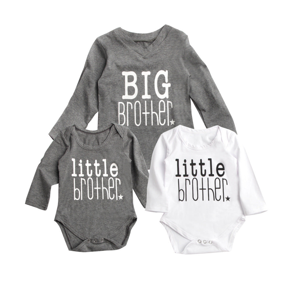 Letter Long-sleeved T-shirt Male Baby Jumpsuit