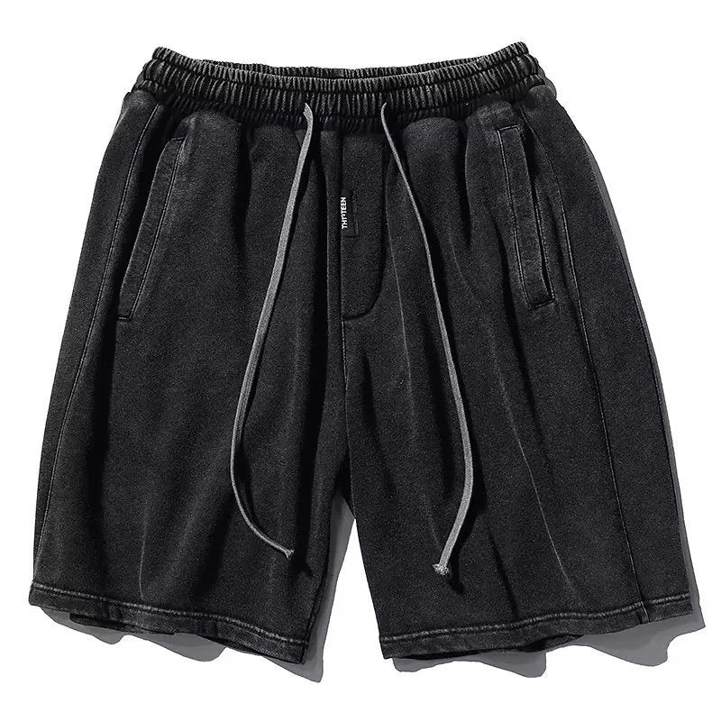 Summer Solid Color Loose Straight Sports Shorts