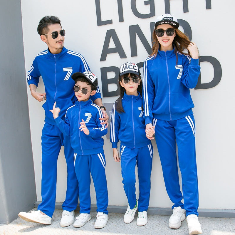 Parent-child Fashion Sports Suit Three Family Wear Team Activity Suit