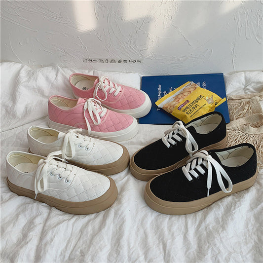 Flat-heeled Canvas Shoes Female Student's Small Fragrance Skin Color