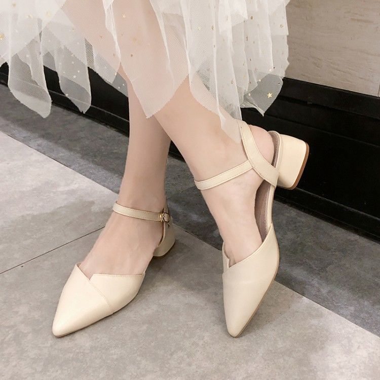 Summer Baotou Sandals Female Fairy Wind Heel Single Shoes Pointed Toe Women's Shoes