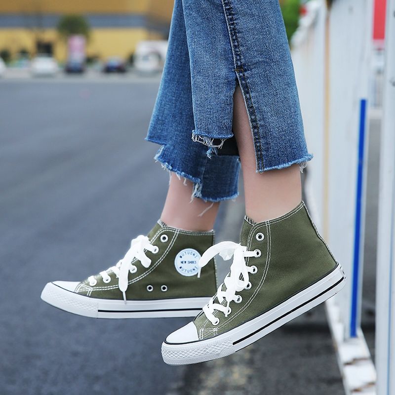 High Top Canvas Shoes For Male And Female Couples