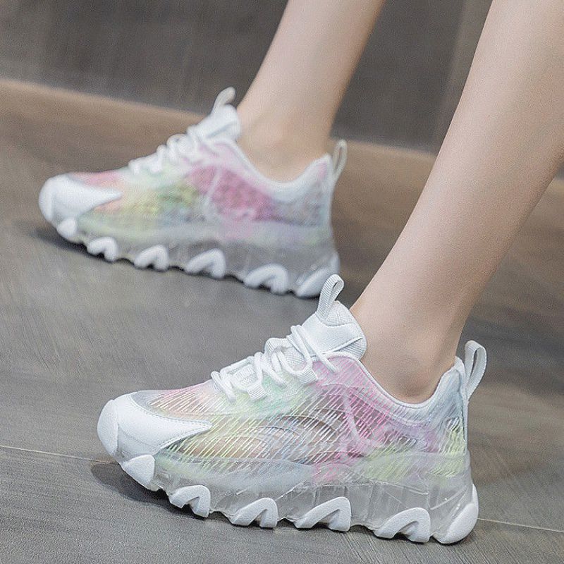 Daddy Shoes Female Jelly Sole Casual Mesh Breathable Single Shoes