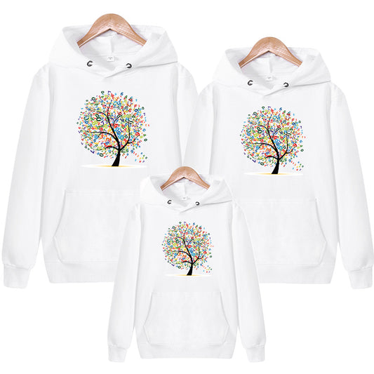 Parent-child Wear A Family Of Three Whole Family Mother And Child Wear Hooded Sweater Coat