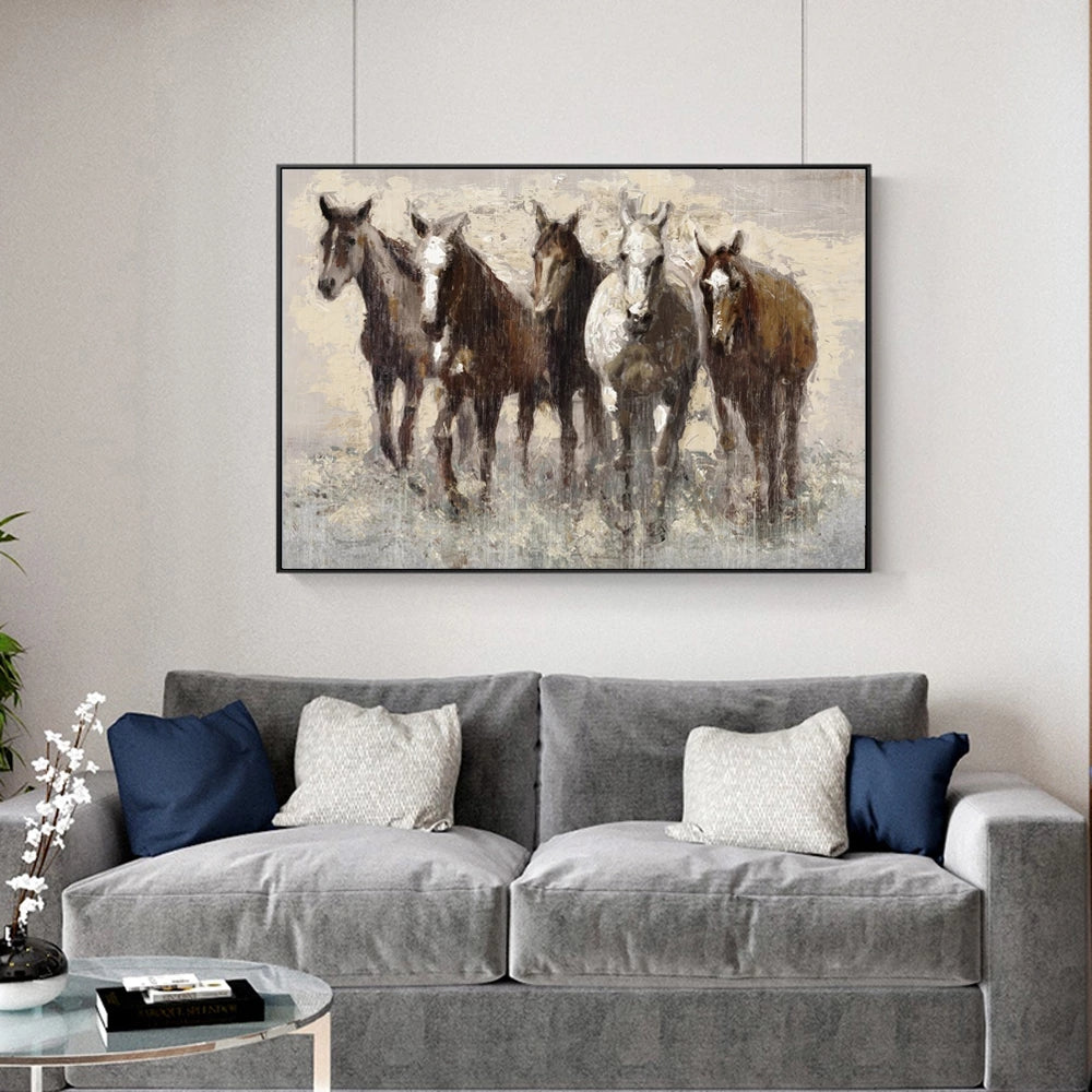 Abstract Horse Canvas Picture Wall Art Print Poster