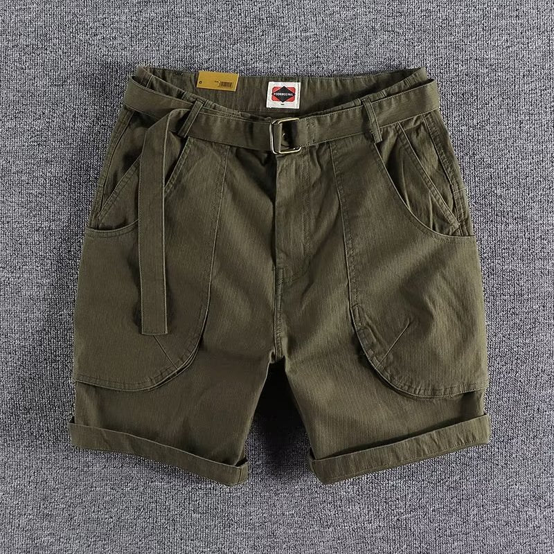 Overalls Men's Thin Loose Multi-bag Casual Shorts