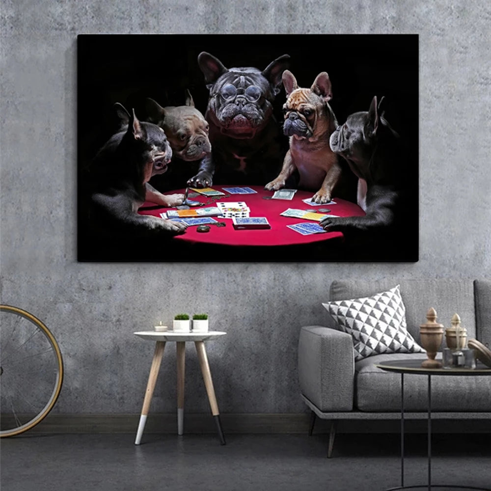 Modern Fun Animal Art Poster French Bulldog House Decoration