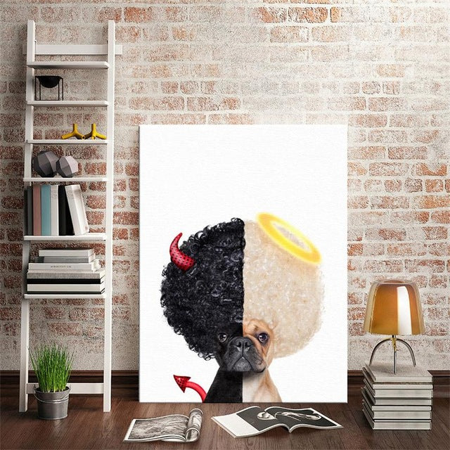 Frameless Nordic Style Boxing Dog Canvas Print Art Poster