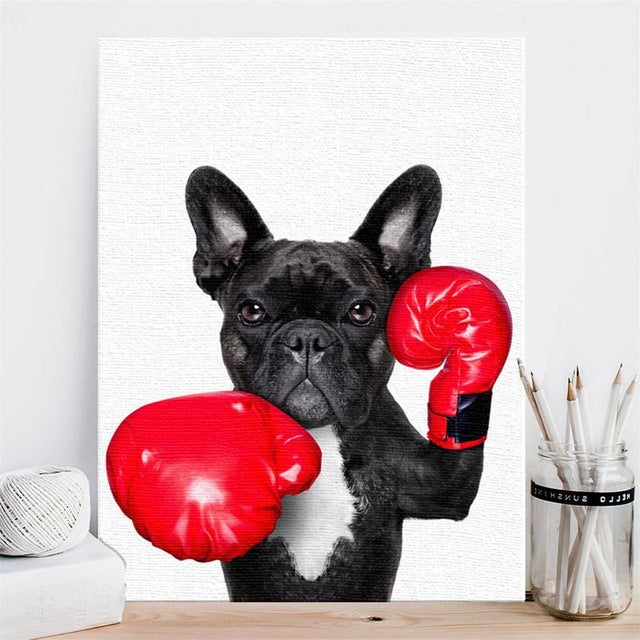 Frameless Nordic Style Boxing Dog Canvas Print Art Poster