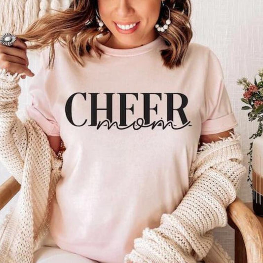 European And American Elegant Cheerleading Mom T-shirt Digital Printing Casual Round Neck Short Sleeves