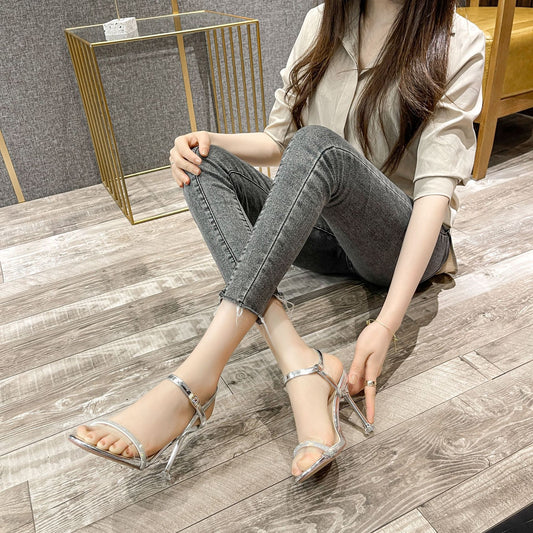 Female High Stiletto Strap Fashionable Sexy Toe Shoes