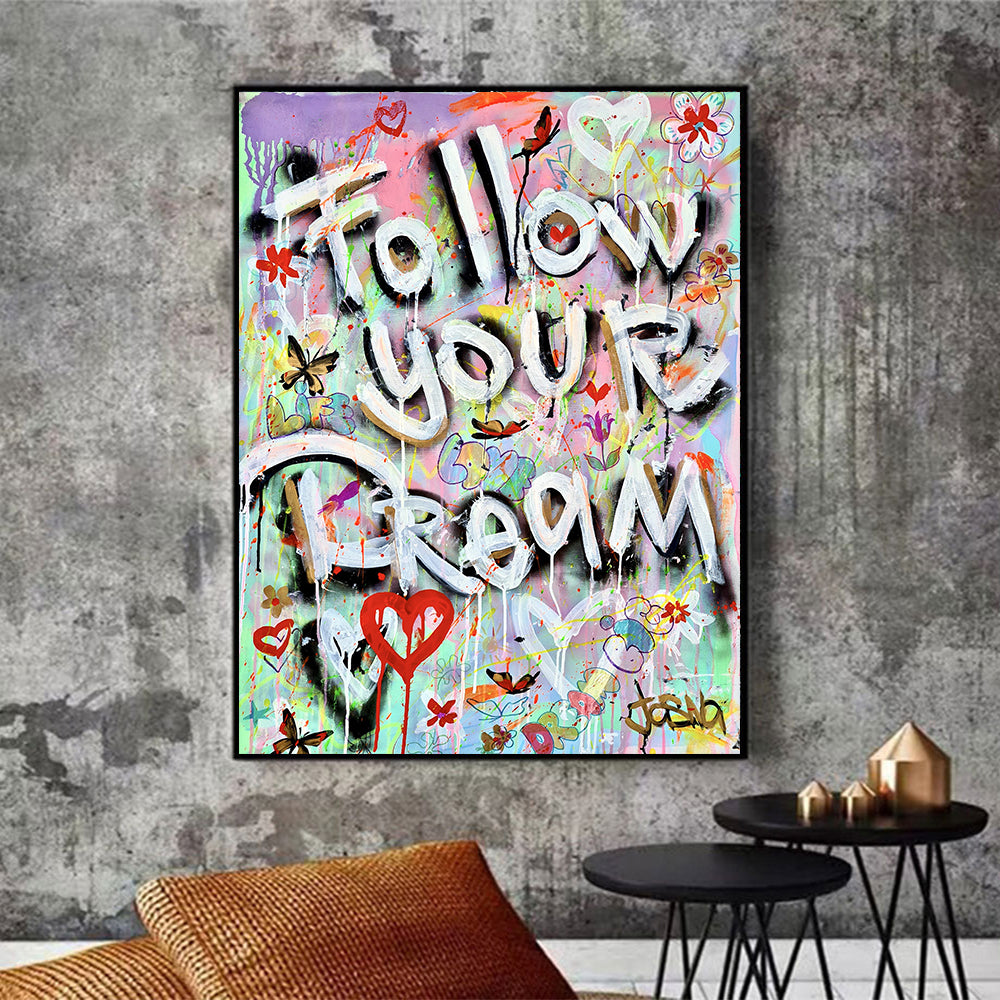 Graffiti Canvas Painting Inspirational Poster Print Wall