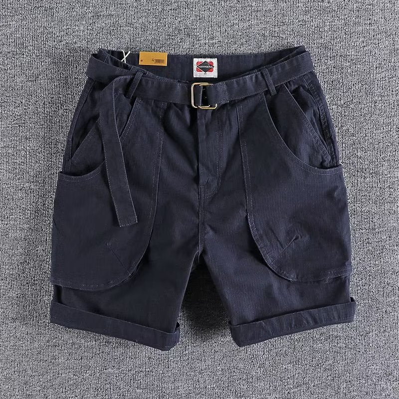 Overalls Men's Thin Loose Multi-bag Casual Shorts