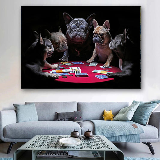 Modern Fun Animal Art Poster French Bulldog House Decoration