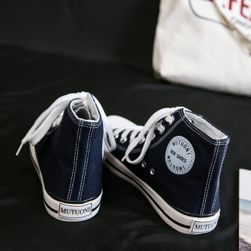 High Top Canvas Shoes For Male And Female Couples